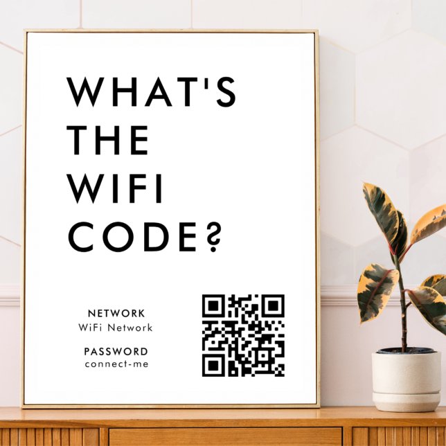 What's the WiFi Code? | Wifi Network QR Code Poster (Creator Uploaded)