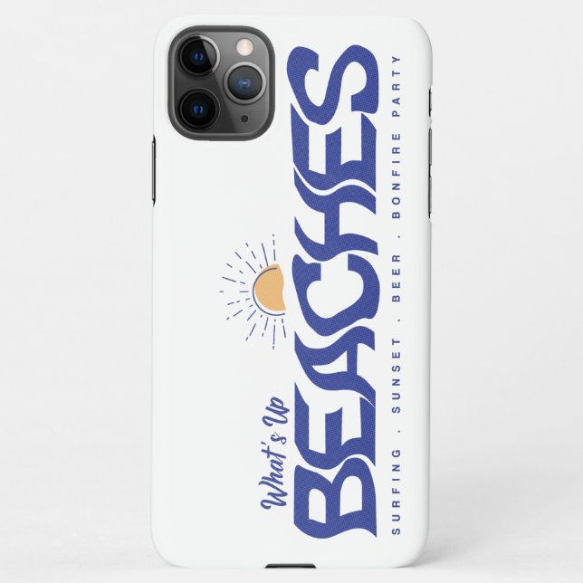 What's Up Beaches Funny Beach Pun Summer Vacation iPhone Case (Back)