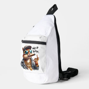 what's up brother Squirrel Smoking Cigar Sling Bag