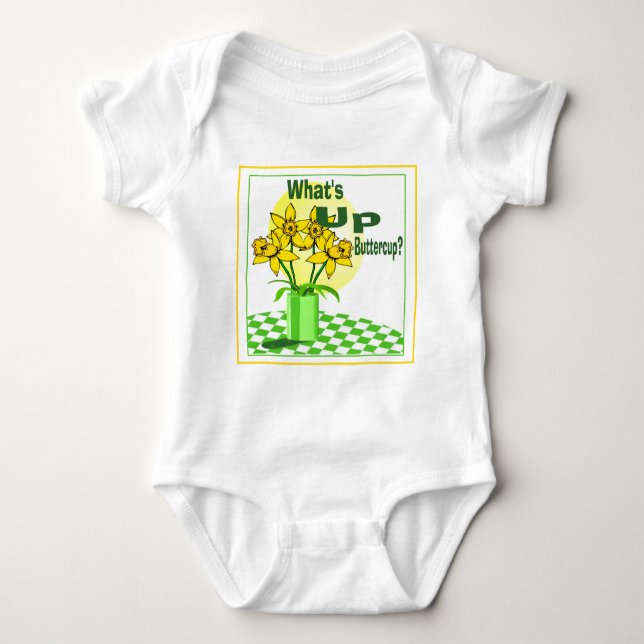 Whats Up Buttercup Baby Bodysuit (Front)