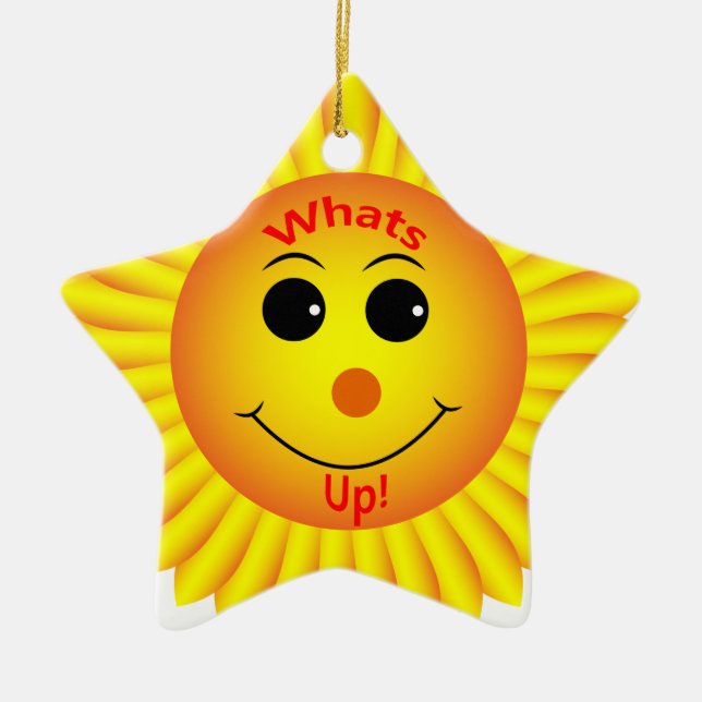 Whats Up ! Ceramic Tree Decoration (Front)