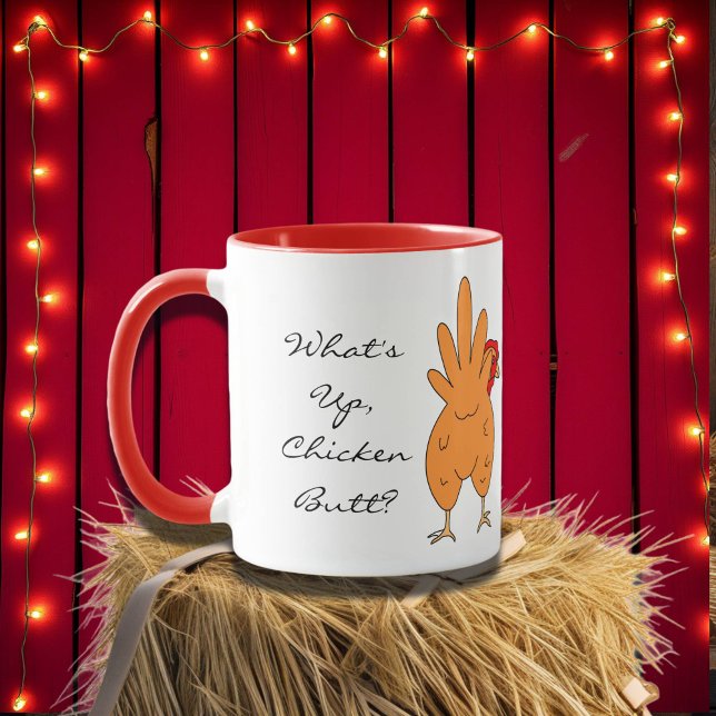 What's Up Chicken Butt | Funny Humour  Mug (Creator Uploaded)
