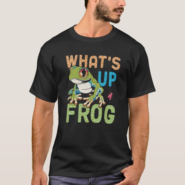 What's Up Frog  Dog Dawg Slang Colourful Tree Toad T-Shirt (Front)