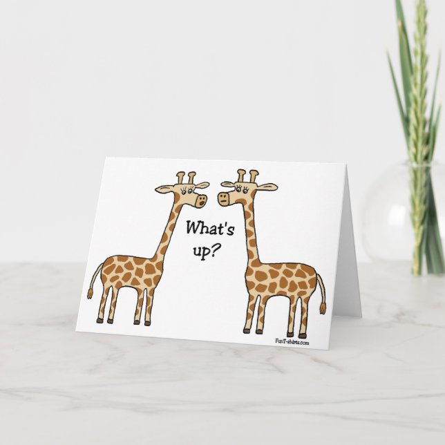 What's up? Funny Giraffe Greeting Card (Front)