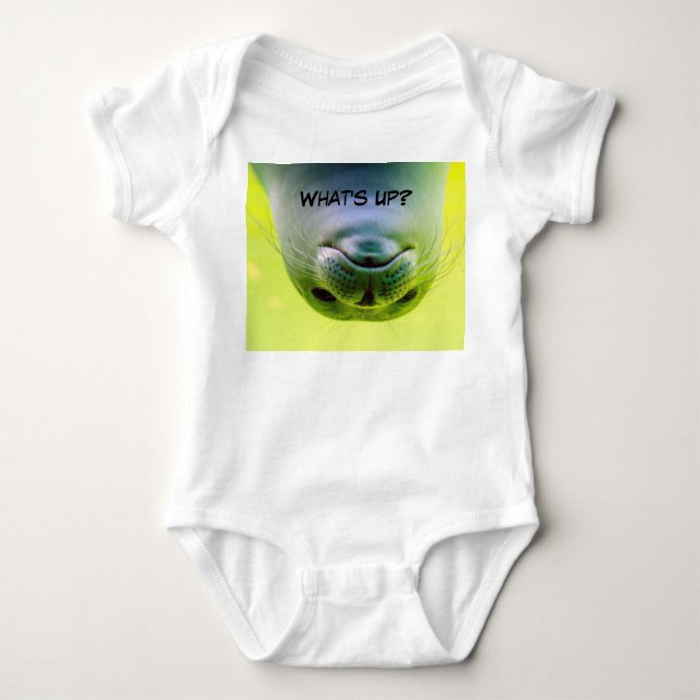 What's Up funny seal Baby bodysuit, Bodysuit (Front)