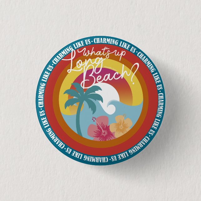 What's Up Long Beach - AC 3 Cm Round Badge (Front)