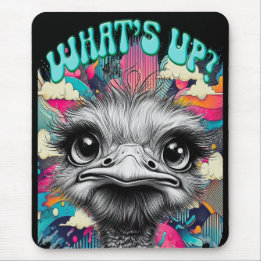 Whats Up? Ostrich - Mouse Pad