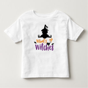 What's Up Witches, Witch, Cat, Bats, Halloween Toddler T-Shirt
