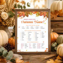What's Your Cosy Autumn Name? Fall Party Game
