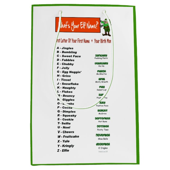 What's Your Elf Name?  Gift Bag (Front)