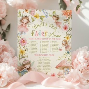 Whats your fairy name Fairy Bright Birthday Poster