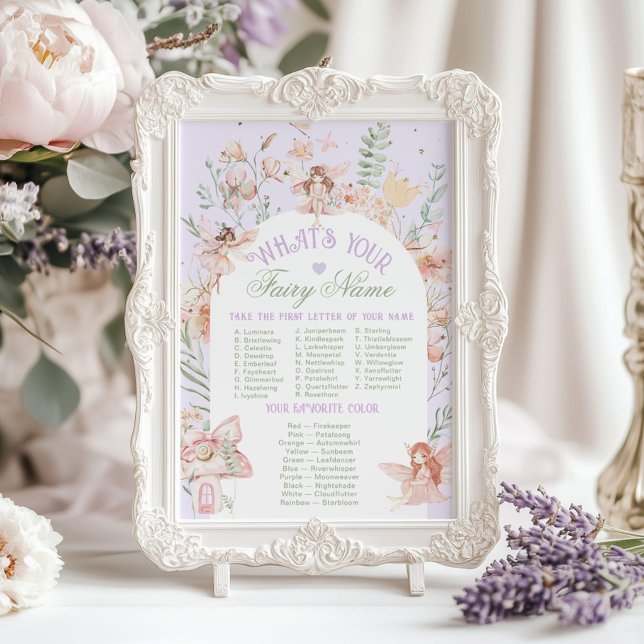Whats your Fairy Name Whimsical Birthday game Poster (Creator Uploaded)