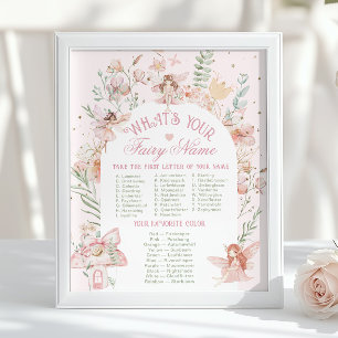 Whats your Fairy Name Whimsical Birthday game Poster