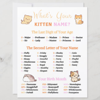 What's Your Kitten Name Game