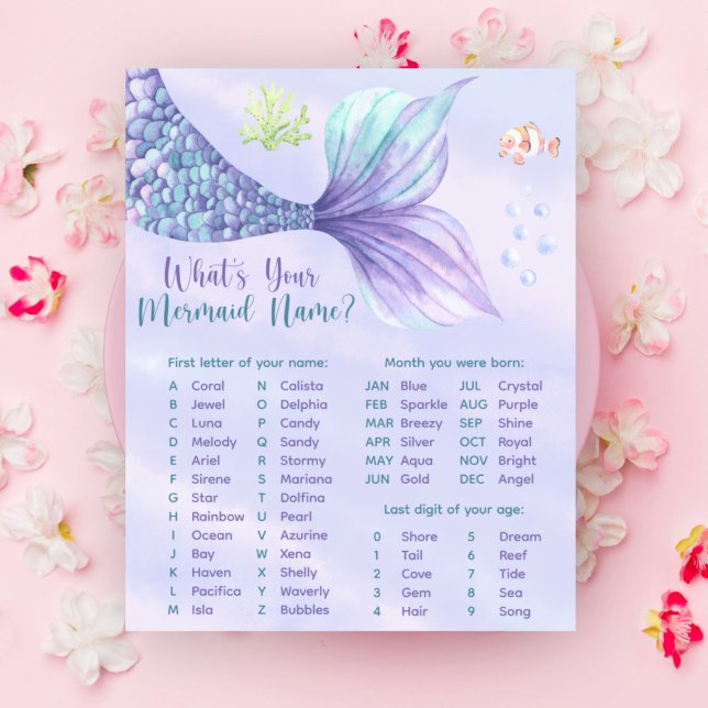 What's Your Mermaid Name Game Poster (Creator Uploaded)