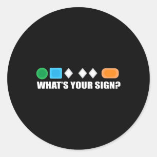What's Your Sign Skiing Difficulty Ski Skier Classic Round Sticker