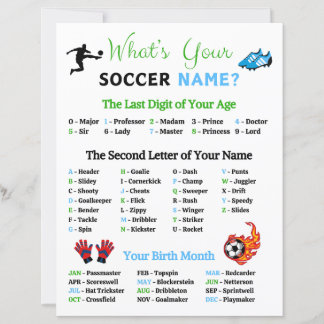 What's Your Soccer Name Game