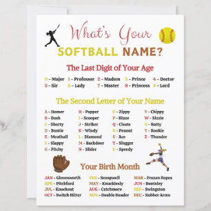 What's Your Softball Name Game