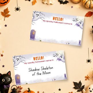 What's Your Spooky Halloween Name? Party Game Name Card