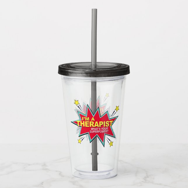 What's Your Superpower - I'm A Therapist Acrylic Tumbler (Front)