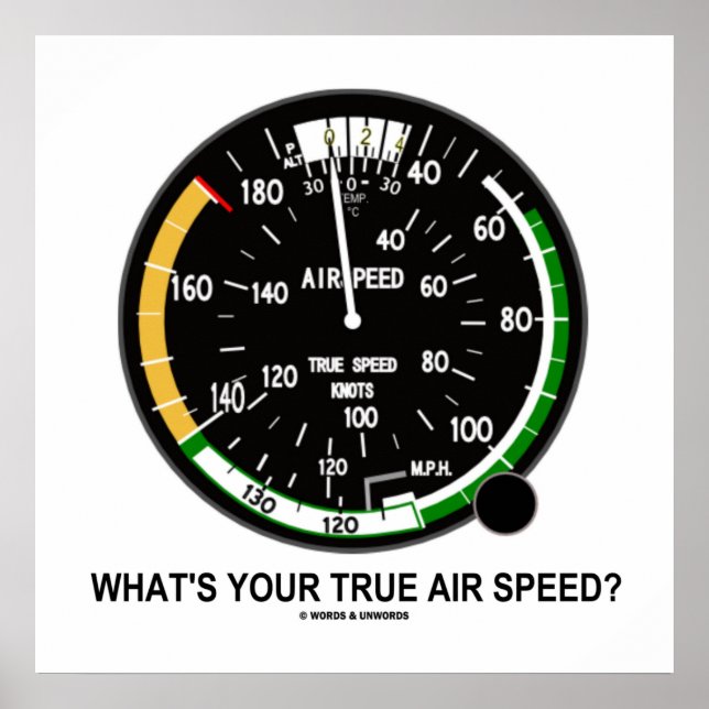 What's Your True Air Speed? Air Speed Indicator Poster (Front)