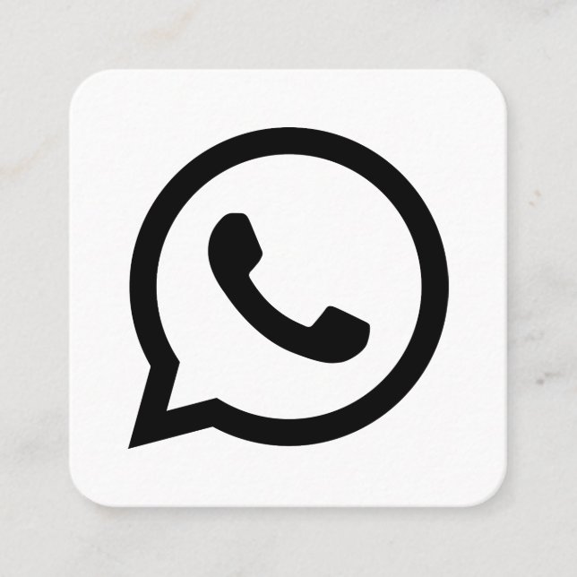 WhatsApp logo social media black and white promo Calling Card (Front)