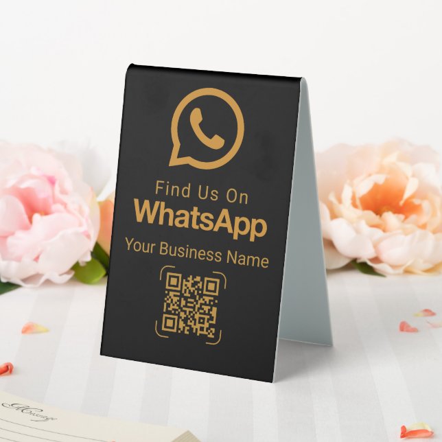 WhatsApp QR Code Business Contact Black Gold (In SItu (Wedding))