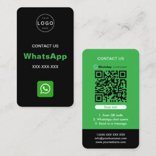 WhatsApp QR Code Simple Minimalist Logo Business Card