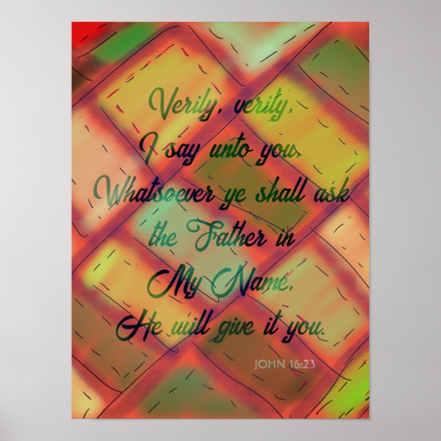 Whatsoever ye shall ask the Father John 16:23 Poster (Front)