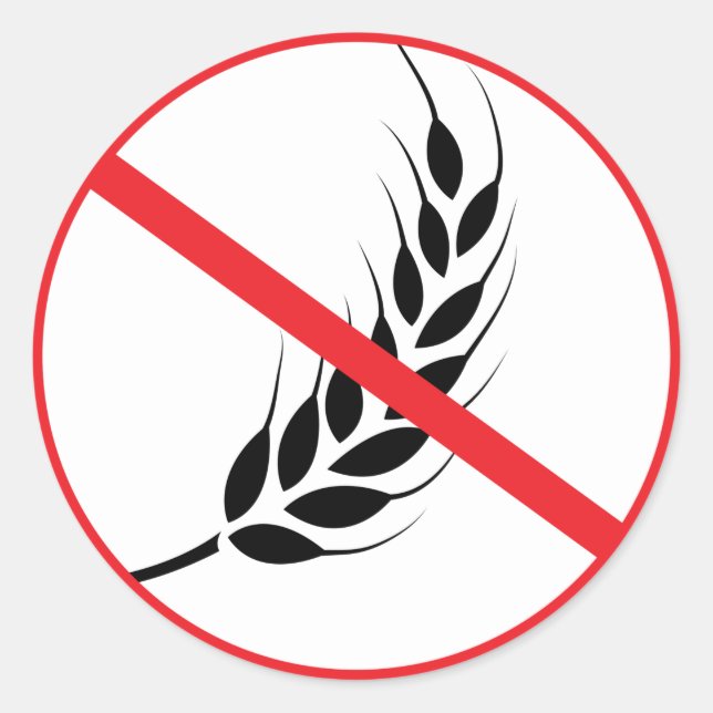 Wheat Allergy Celiac Coeliac Classic Round Sticker (Front)