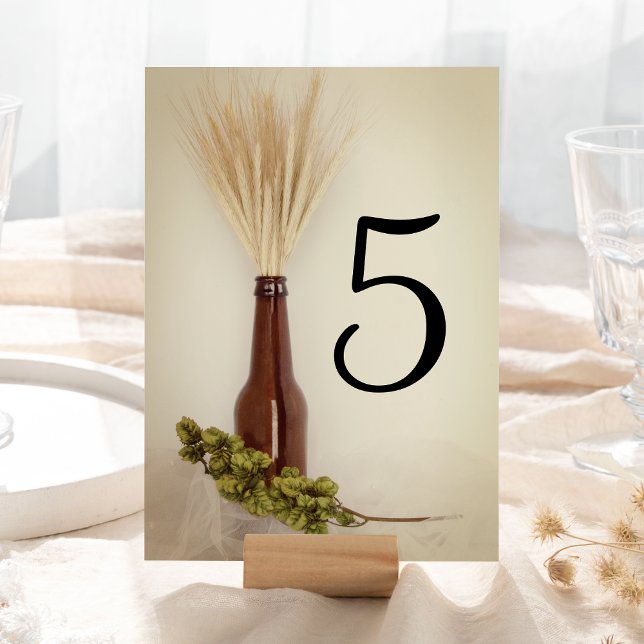 Wheat and Hops Brewery Wedding Table Number (Creator Uploaded)