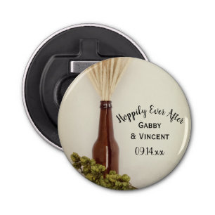 Wheat and Hops Hoppily Ever After Wedding Favour Bottle Opener