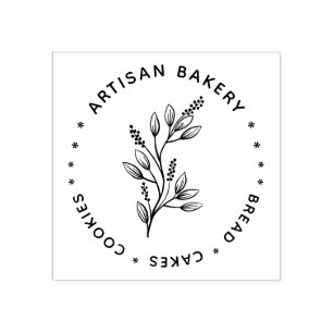 Wheat Artisan Bakery Circular Rubber Stamp