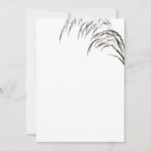 Wheat Black and White Wedding Invitation