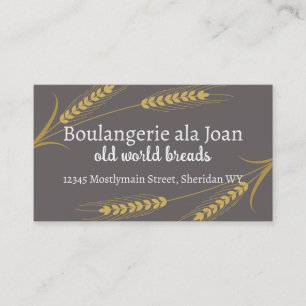 Wheat bread baking vegan food business cards