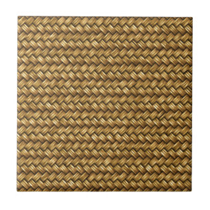 Wheat Colour Basket Weave Pattern Texture Tile