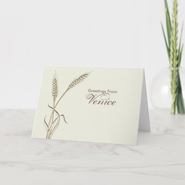 Wheat country wedding single grass card (Front)
