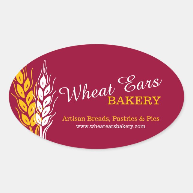 Wheat ears bakers bakery baking gift stickers (Front)