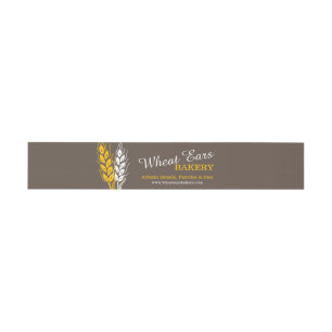 Wheat ears graphic bakery baked goods brown yellow invitation belly band