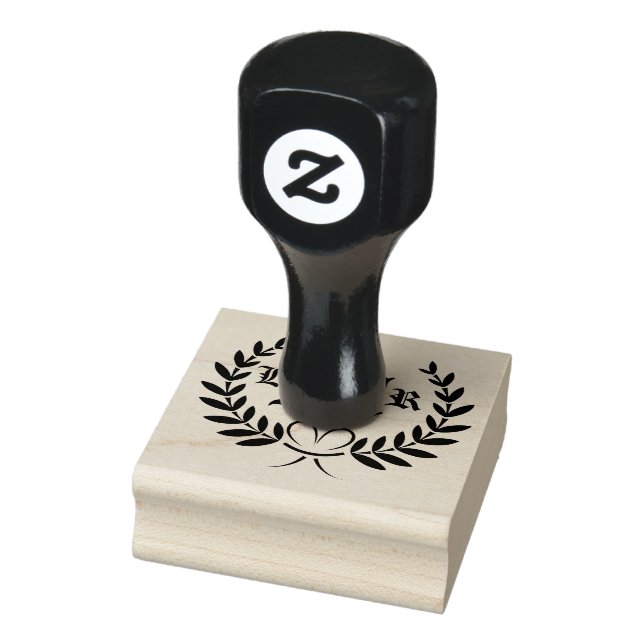Wheat Ears Monogram Rubber Stamp (Stamp)