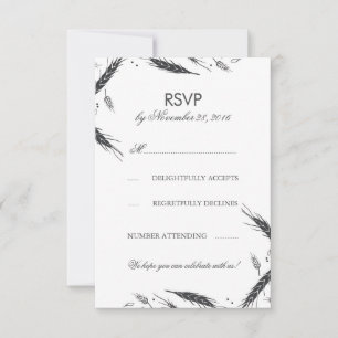 Wheat Fall Wedding RSVP Card