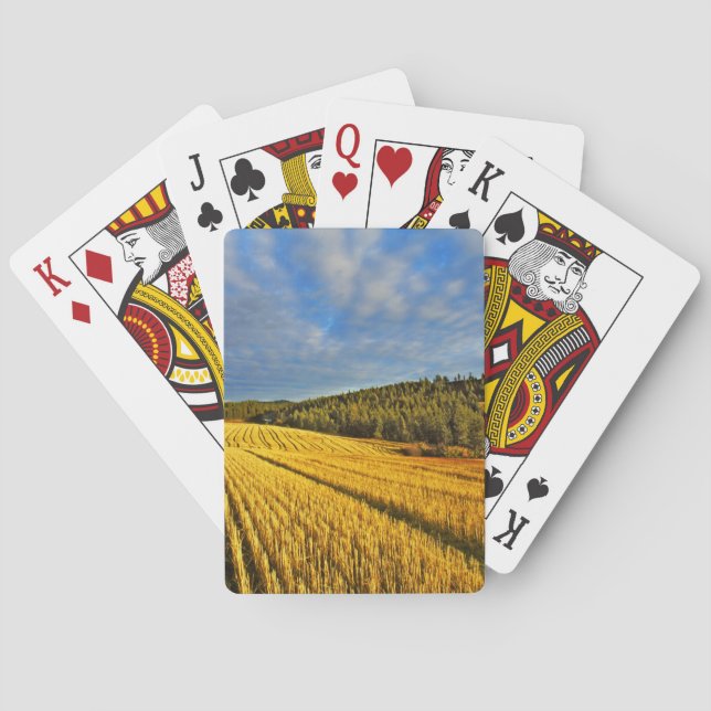 Wheat Field After Harvest Playing Cards (Back)