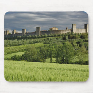 Wheat field and distant Monteriggioni, in the Mouse Pad