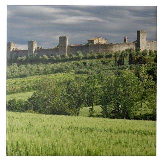 Wheat field and distant Monteriggioni, in the Tile (Front)