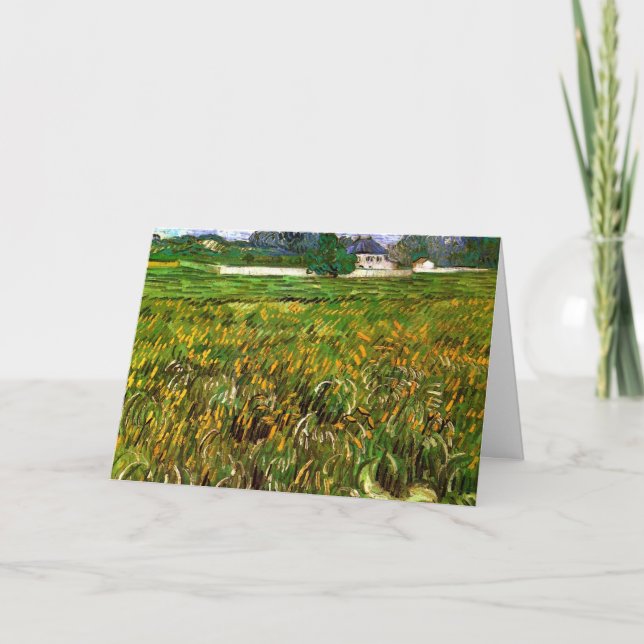 Wheat Field at Auvers by Vincent van Gogh Card (Front)