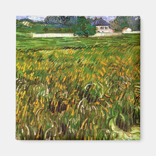 Wheat Field at Auvers by Vincent van Gogh Magnet (Front)