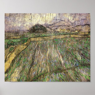Wheat Field in Rain (F650) Van Gogh Fine Art Poster