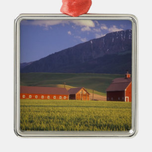Wheat field in the Wallowa Valley, Just outside Metal Ornament
