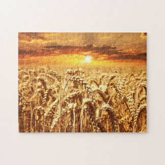 Wheat Field Sunset Jigsaw Puzzle