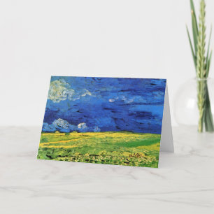 Wheat Field Under Clouded Sky by Vincent van Gogh Card